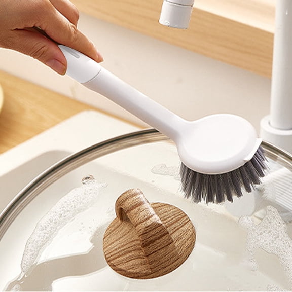 Kitchen Cleaning Brush,Long Handle Multipurpose Pot and Pan Scrubber,Non-Scratch Stain Remover,Oil-Free Efficient Cleaning,Ergonomic Grip for Easy Use in Home and Commercial Kitchens-Free Size