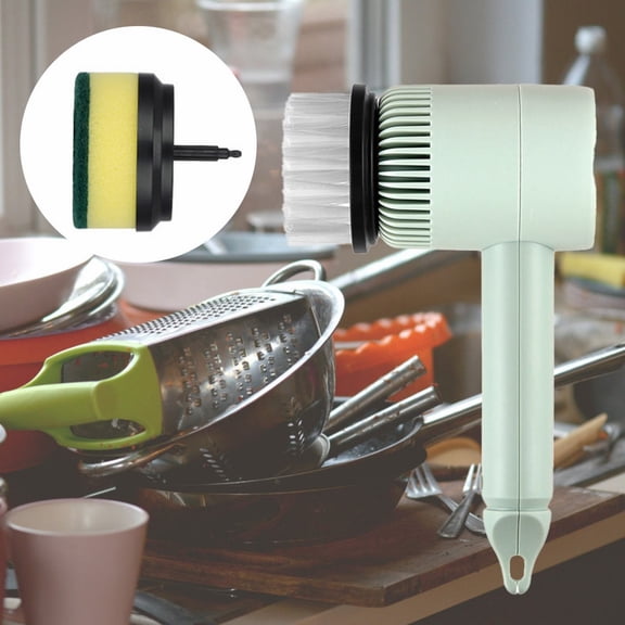 Kitchen Cleaning Brush,Multifunctional Electric Power Kitchen Bathroom Sink Cleaning Brush. Two Kinds Of Brush Head Efficient Cleaning