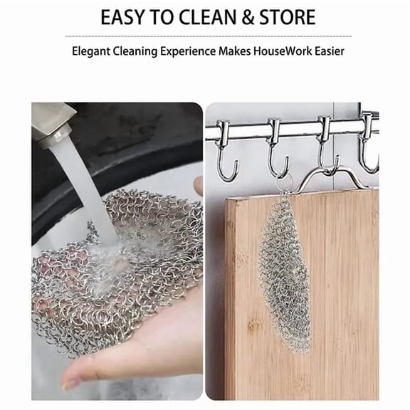 Kitchen Cleaning Brush Wire Mesh Stainless Steel Brush Pots Grill Scraper Cast Iron Brush Kitchen Cleaning Brush B,1 x Kitchen cleaning brush