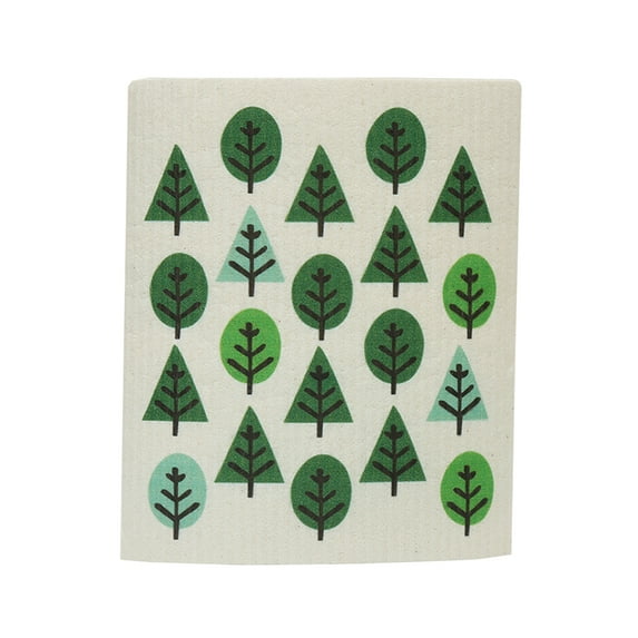 Kitchen Cleaning Cloth Bowls Washing Towel Dishes Wash Rag Kitchens Tools Household Absorbent Dish Cloths with Lovely Patterns Green tree