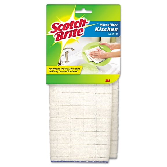Kitchen Cleaning Cloth, Microfiber, White, 2/pack, 12 Packs/carton | Bundle of 5 Cartons