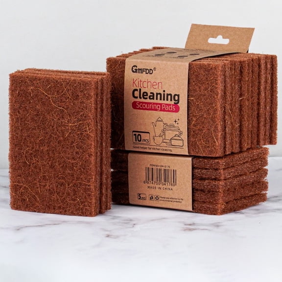 Kitchen Cleaning Cloths, 1-Pack Polyester Dish Washing Cloth for Pots and Pans, 13.5 x 9.0 cm, Beige and Coffee
