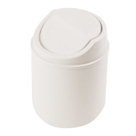 Kitchen Cleaning Desktops Covered Can for Kitchen and Living Room Flip Lid Storage Solution Compact Buckets for Easy Debris Disposal, 4.92*6.3 in, White