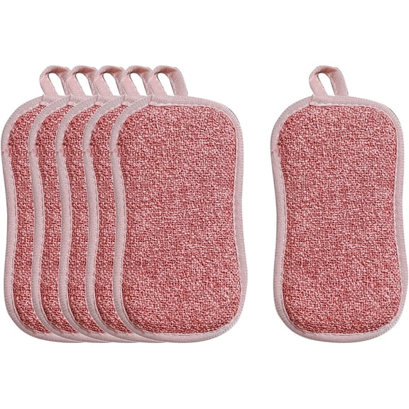 Kitchen Cleaning Double Sided Dishcloth Thickened Dishwashing Sponge Scouring Pad Decontamination Dishcloth Cleaning Cloth Dishwashing Cloth Laundry Dryer Sheets Flower (A, One Size)