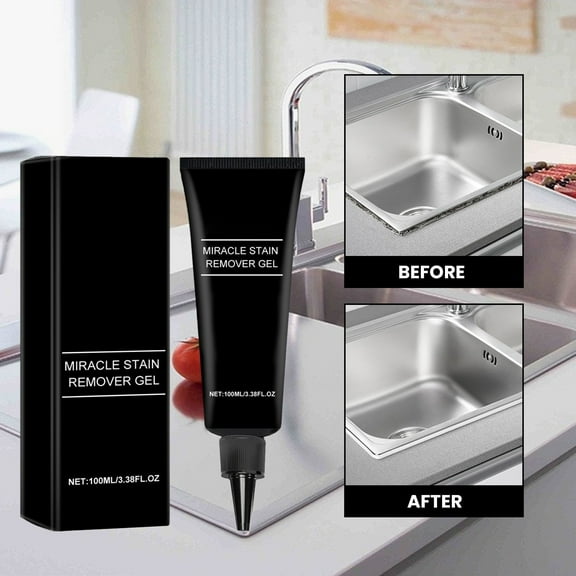 Kitchen Cleaning Gel 100ml,Powerful Bathroom and Kitchen Stain Remover Degreaser,Multi-Surface Cleaning for Glass Tiles Bathtub Countertops,Safe Gentle Formula for Home and Apartment Use-black