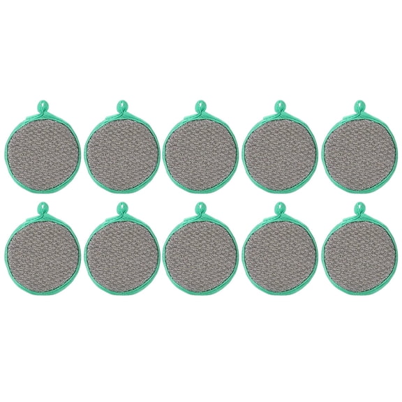 Kitchen Cleaning Microfiber Scouring Scrubber, Round Dish Washing Sponge, Dual-Sided Dishwashing Reusable Sponge for Kitchen Round Non-Scratch Scrub Sponges for Dishes, Pots and Pans