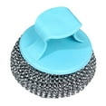 thumbnail image 1 of Kitchen Cleaning Scrub Brushes Dish Scrub Brushes Pot Cleaning Brush with Non-Hurt Hand Strap Handle, Ergonomic Compact Size 2.6X1.8 Inches, Durable Stainless Steel & Silicone Scrubber for Non-Stick, 1 of 7
