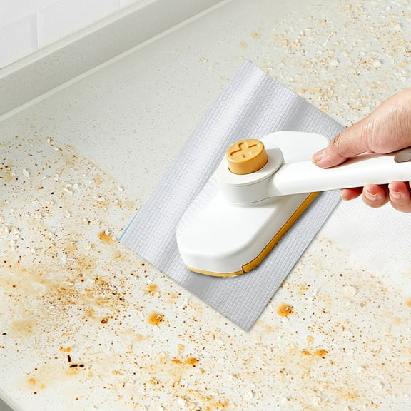 Kitchen Cleaning Solution Portable Compact Mop with Rotating Microfiber Head for Efficient Floor Care in Kitchen Environments ABS and Stainless Steel Handle Gentle Yellow Finish, One Size, Orange