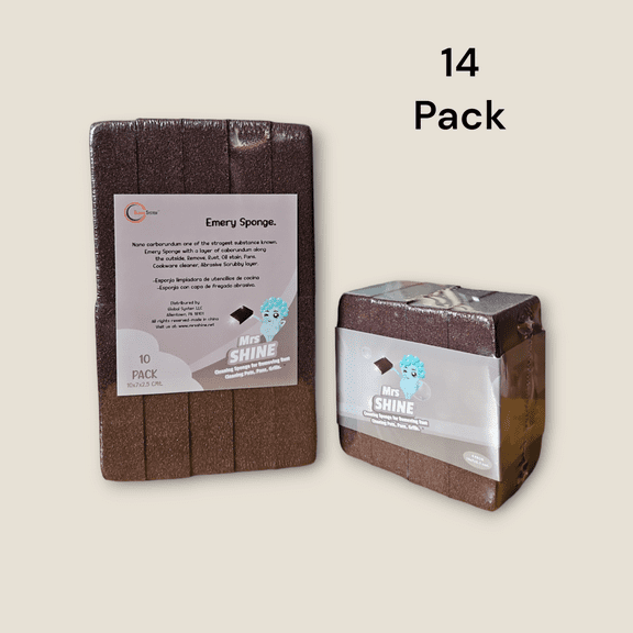 Kitchen Cleaning Sponge, 14 Pack Sand Abrasive Brush, Polishing Sponge, Scouring Pad for Pot, Pans Rust Remover