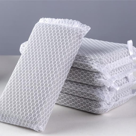 Kitchen Cleaning Sponge Block with Natural Wood Pulp, Double-Side Scrubber for Grease, Reusable Scourer for Dishes Sink Stove