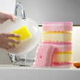 thumbnail image 1 of Kitchen Cleaning Sponge, Dishwashing Scouring Pad, S Shaped Three Layer Sponge, Strong Water Absorption, Descaling, Wavy Design, Household Cleaning, Easy Wiping, Dishwashing Helper TOPLIU, 1 of 6