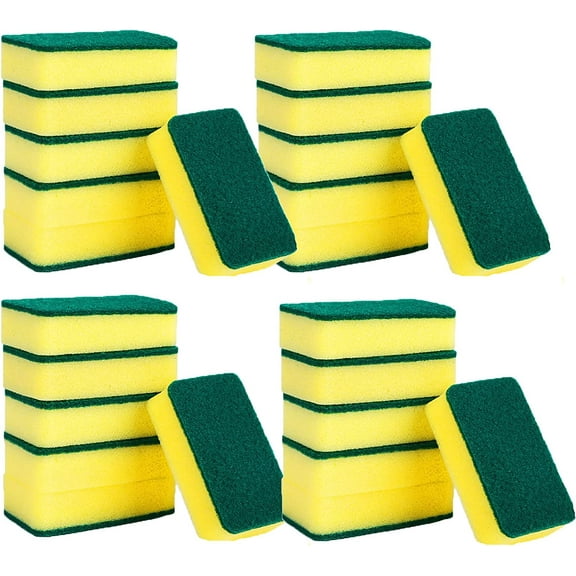 Kitchen Cleaning Sponges,20/30/60 Pack Eco Non-Scratch for Dish,Scrub Sponges,Kitchen Sponges for Dishwashing and Household Cleaning, Highly Absorbent and Easy to Dry for Reuse (20)