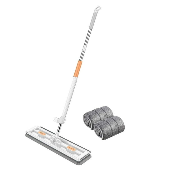 Kitchen Cleaning Supplies, Clearance! Fenull New Large Flat Mop White + 2 Rags, Kitchen Cleaning Appliances, 1X Mop Set