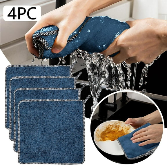 Kitchen Cleaning Supplies,Household Thickened Rag Kitchen Thickened Absorbent Dish Cloth Wipe Table Cleaning Cloth To Remove Oil Not Easy To Lose Hair Scouring Cloth