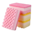 thumbnail image 1 of Kitchen Cleaning Supplies Plastic Set of 4 square dishwashing sponges (2 yellow and 2 powder), 1 of 5