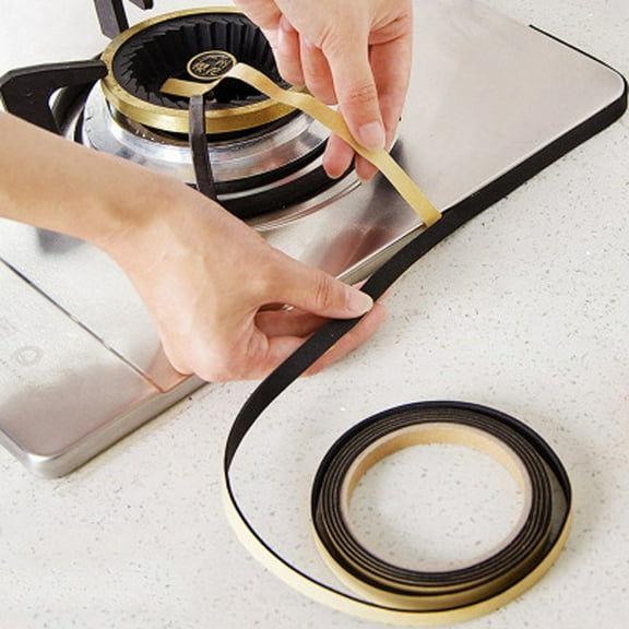Kitchen Cleaning Supplies Practical Sealing Strip for Kitchen Applications Self Tape for Cabinets Drawers Counters and More,One Size,Black