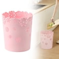 thumbnail image 1 of Kitchen Cleaning Supplies,Small Flower-Shaped Wastebasket – Hollow Pattern Bedroom Trash Can, Lidless Desktop Garbage Bin for Bathroom, Office & Home Decor(Pink,8.5"W*10"H), 1 of 9