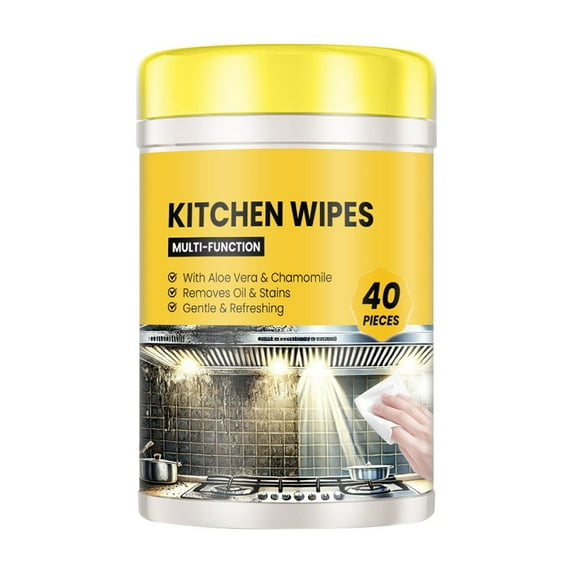 Kitchen Cleaning Wet Wipes for Grease Stains Powerful Cleaning Action Gentle on Eco Conscious Disposable Design Large Household Pack For Everyday Use 40PCS