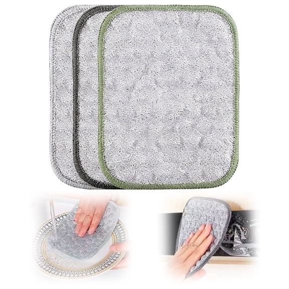 Kitchen Cleaning Wipes,3Pcs Silver Wire Dish Cloth, 16120.2cm Non-Scratch Scouring Pad, Reusable Stainless Steel Scrub Cloth For Dish Pot Pan Cleaning
