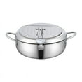 Kitchen in Clearance Deeps Fryer Pot Tempura Frying Pot with Lid 304
