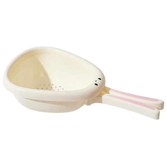 Kitchen Colander Basket - Multi-Function Fruit Vegetable Strainer - Dish Drying Rack with Drain Holes - Versatile Kitchen Sink Accessory - White Small
