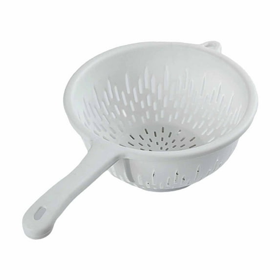 Kitchen Colander with Ergonomic Handle for Efficient Fruit and Vegetable Washing Compact Food Strainer for Storage