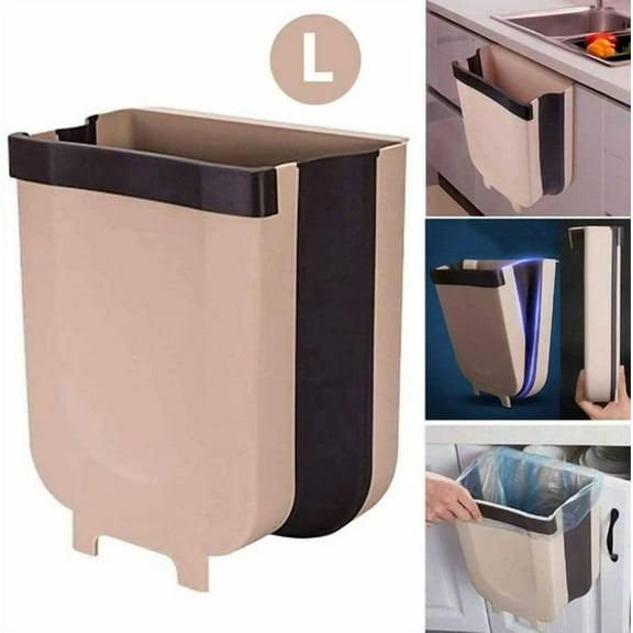 Kitchen Collapsible Hanging Trash Can Silicone Foldable Travel Size Compact