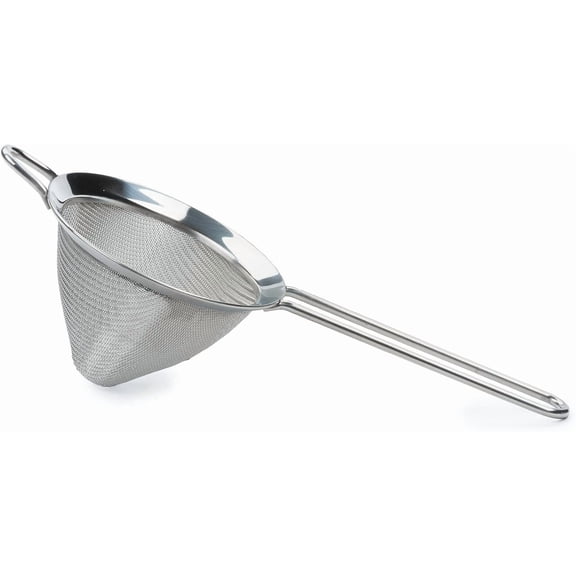 Kitchen Collection, Stainless Steel Fine Mesh Conical Sieve/Colander, Multi-Purpose for Cooking, Baking, Loose Leaf Tea, Bar Strainer Cocktails, -