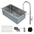 thumbnail image 1 of Kitchen Combo with Handmade Undermount Stainless Steel 30 in. Single Bowl 16 Gauge Kitchen Sink and Nolaâ?¢ Commercial Kitchen Faucet with Soap Dispenser in Chrome, 1 of 12