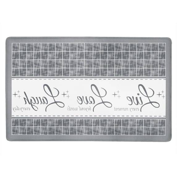Kitchen Comfort Anti Fatigue Mat 18in. x 30in. - Live, Love, Laugh - Grey