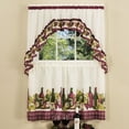 thumbnail image 1 of Kitchen Comfort Chardonnay - Printed Tier and Swag Window Curtain Set - 57x36 - Burgundy, 1 of 2