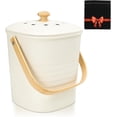 thumbnail image 1 of Kitchen Compost Bin,Compost Bin Kitchen Countertop Compost Bin with lid, Small Compost Bin Includes Inner Compost Bucket Liner & Charcoal Filter Recycle Bin for Food Was, White, 1 of 7