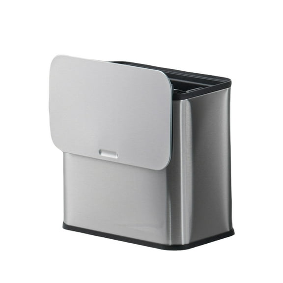 Kitchen Compost Bin for Countertop,1.3 Gallon/5L Hanging Small Trash Can with Lid Under Sink for Kitchen Bathroom,Mountable Compost Bucket,Stainless Steel Hanging Garbage Can