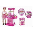 thumbnail image 1 of Kitchen Connection 26" Portable Kitchen Appliance Oven Cooking Play Set With Lights & Sound - Pink, 1 of 3