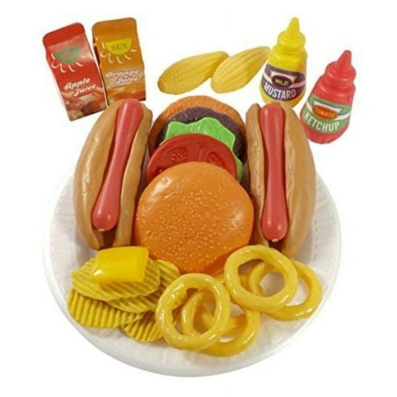 Kitchen Connection Burger & Hot Dog Fast Food Cooking Play Set - Multicolor