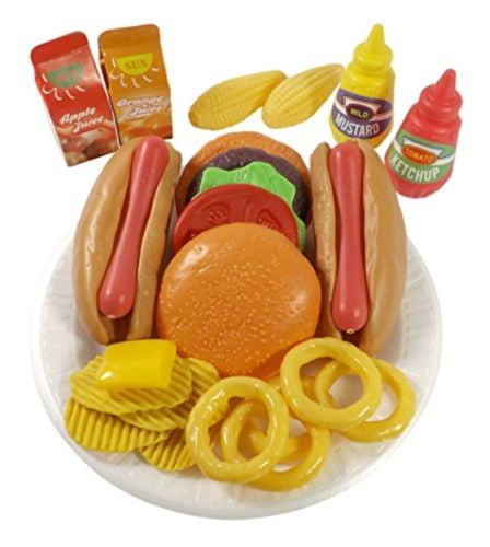 Kitchen Connection Burger & Hot Dog Fast Food Cooking Play Set - Multicolor