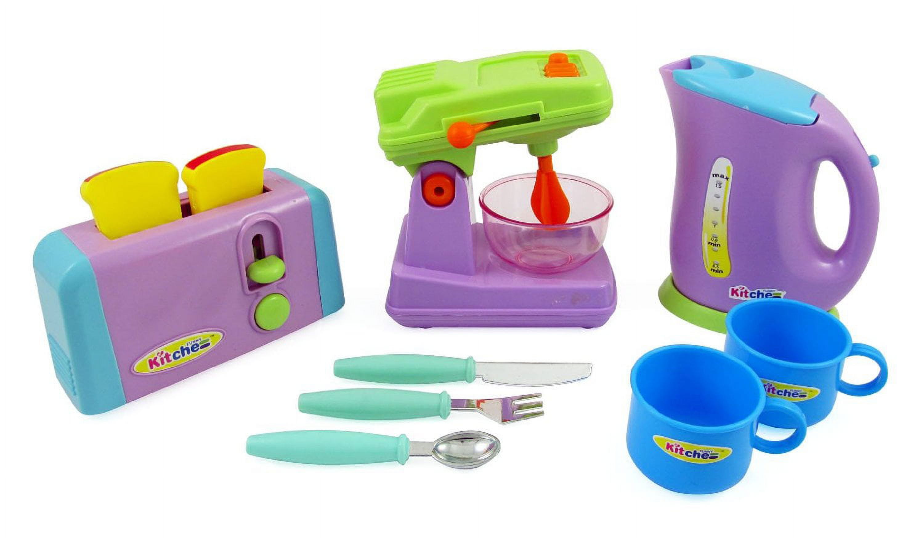 Kid Connection Kitchen Appliance Play Set with 4 Electronic Functioning  Pretend Play Appliances and Play Food - 26 Pieces 