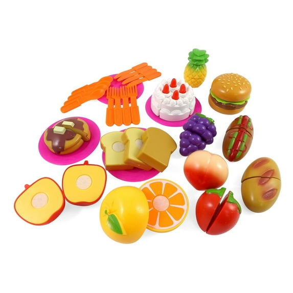 Kitchen Connection Kitchen Connection Fun Cutting Fruits & Fast Food Playset For Kids - Multicolor