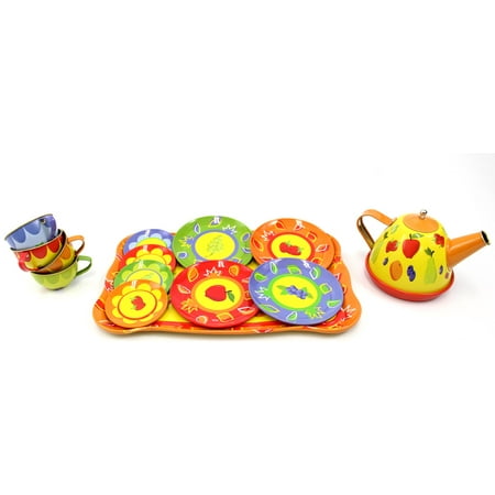 Kitchen Connection Metal Teapot And Cups Kitchen Playset Fruit