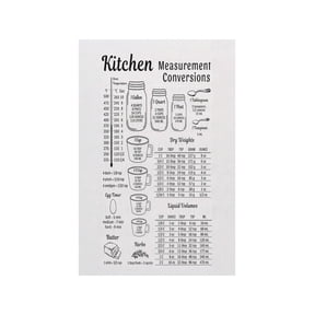 Kitchen Conversion Chart Poster Baking Measurement Cooking Reference Guide Imperial Metric Cheat Sheet Wall Art Decor for Home Kitchen
