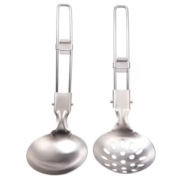 Kitchen Cook Camping Cooking Utensils Folding Soup Spoon Skimmer Colander Spoon
