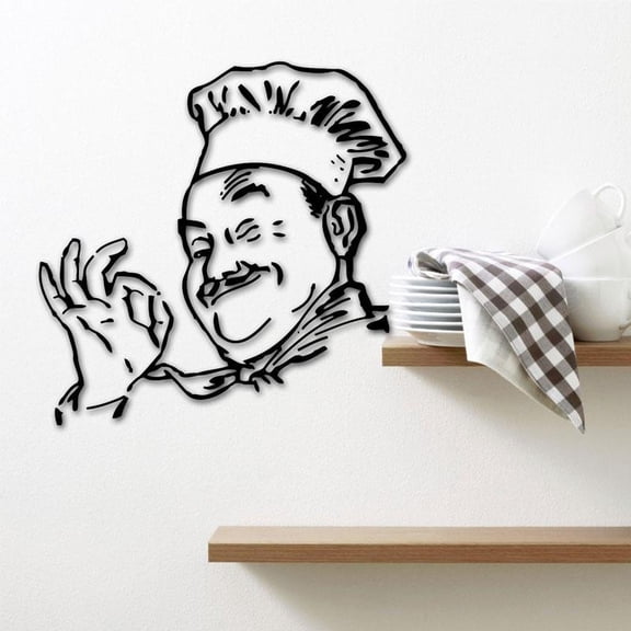 Kitchen Cook Food Restaurant Chef Wall Sticker Vinyl Home Decor Dining Room Decals Removable Interior Wallpaper Mural 42x42cm