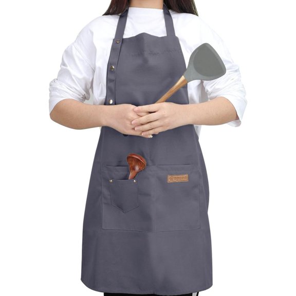 Kitchen Cooking Apron for Women Men with Big Pockets Canvas Aprons for Server Pottery Artist Chef Apron