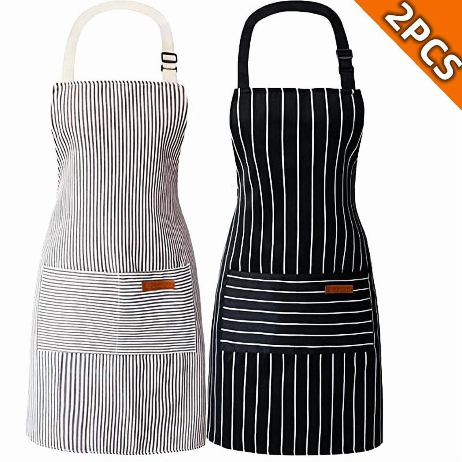 Kitchen Cooking Aprons for Women and Men Adjustable Chef Apron with Pockets 2 PCs Multicolor