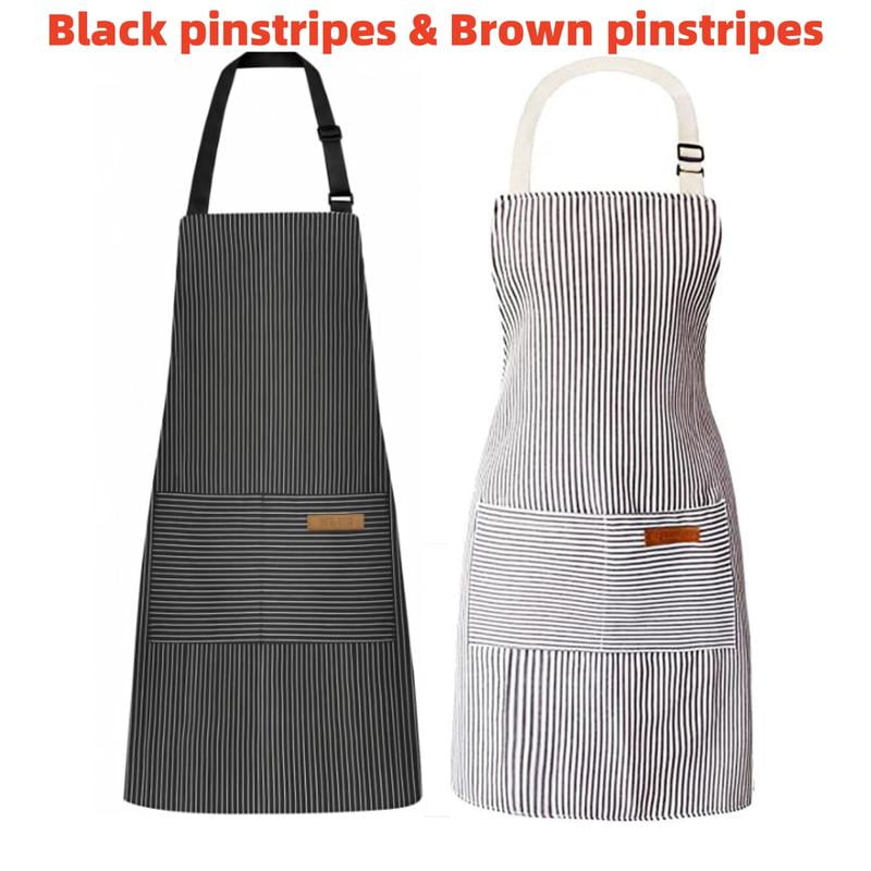 Kitchen Cooking Aprons for Women and Men Adjustable Chef Apron with Pockets 2 PCs Multicolor