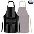 thumbnail image 1 of Kitchen Cooking Aprons for Women and Men Adjustable Chef Apron with Pockets 2 PCs, 1 of 7