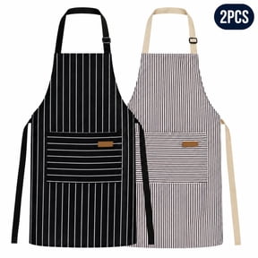 Kitchen Cooking Aprons for Women and Men Adjustable Chef Apron with Pockets 2 PCs