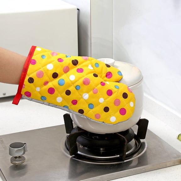 Kitchen Cooking Microwave Oven Gloves Mitts With Dot Pattern, Heat Resistant Protective Pot Pad For Safe Handling And Cooking Pot, Pan, Oven, Grilling, 1 Pc Large Dot Pattern
