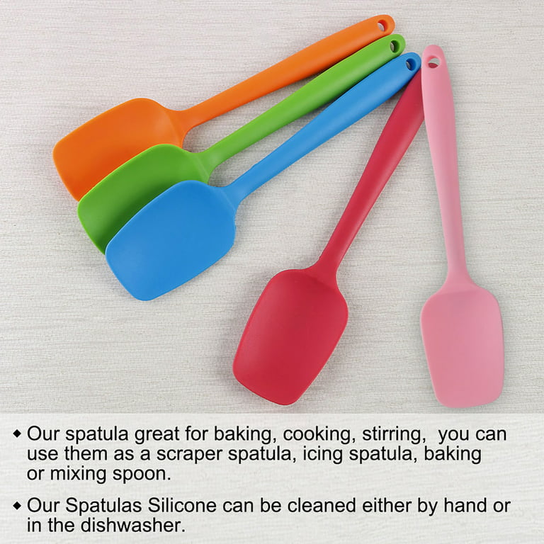 Kitchen Cooking Silicone Spatula Heat Resistant Flipping Rubber Turner Cooking Baking Pink, Size: 8.5 x 1.9, 1Pcs