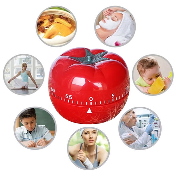 Kitchen Cooking Timer Tomato Shape,Reminder Alarm Clock 1 to 60 Minutes Adjustable Countdown Clock